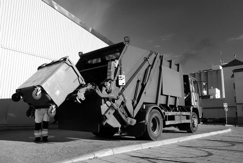 Satisfied customers reviewing moving service